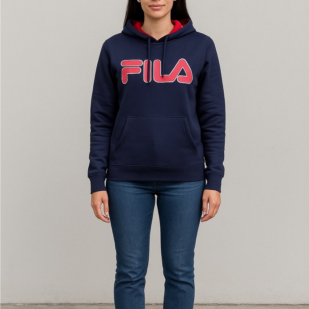 Fila Size Small Blue Activewear Hooded Sweatshirt.